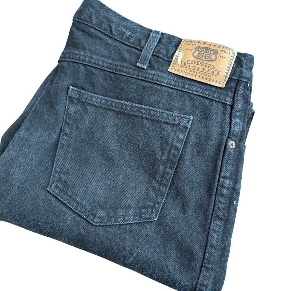 Route 66 Mens Black Denim Jeans‎ Regular Fit Size 40x30 Cotton